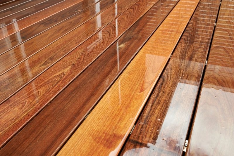 Shinny timber deck Recently resurfaced by Decking Newcastle expert carpenters