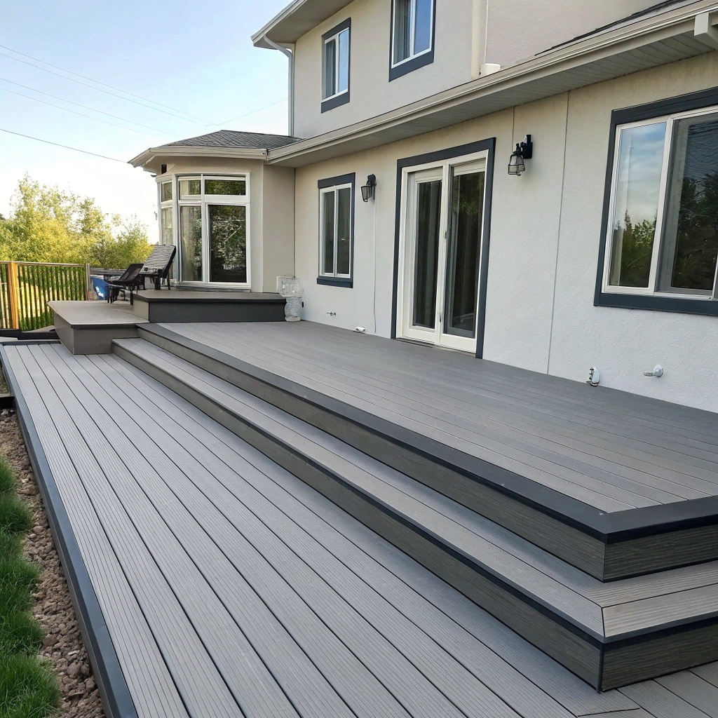 Composite custom deck Hamilton Newcastle NSW — contemporary finish with contrasting border boards