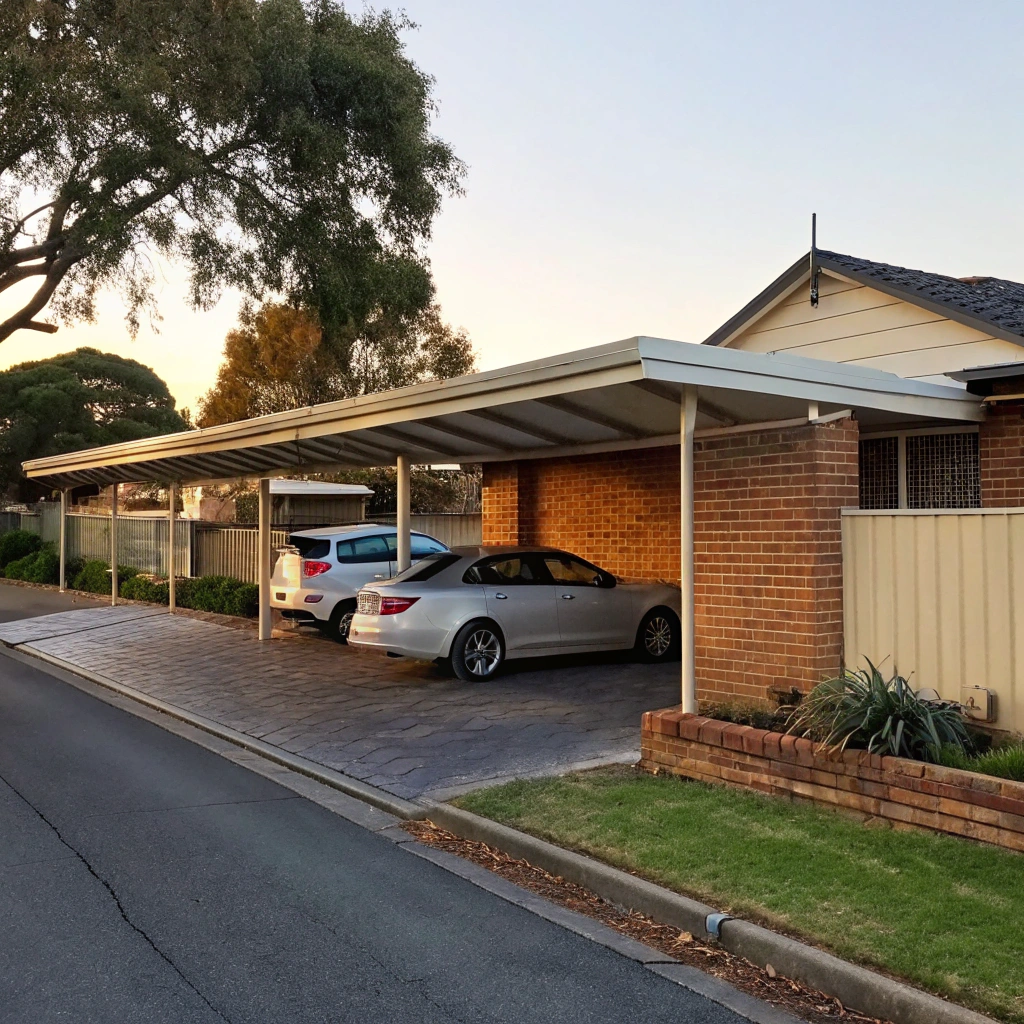 double carport wall attached to brick home newcastle suburban street