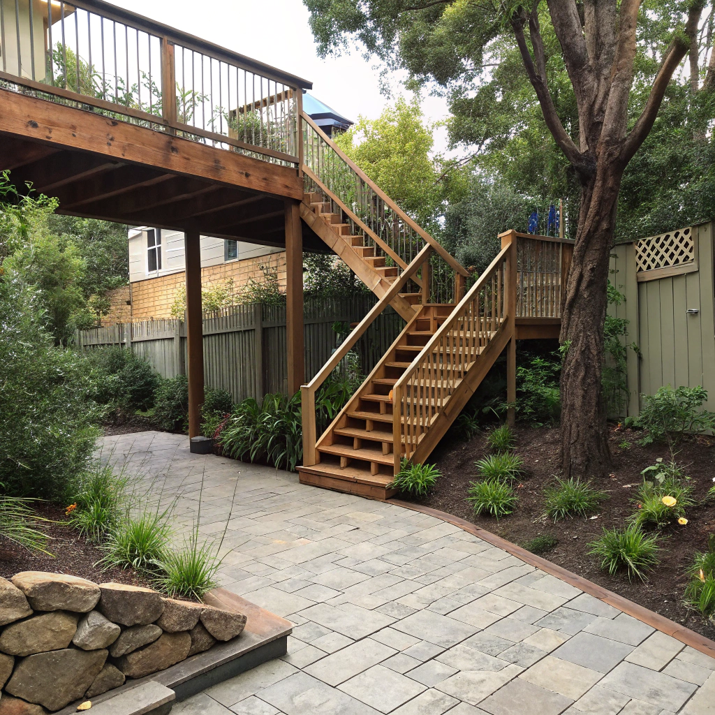 Stair construction elevated deck Newcastle