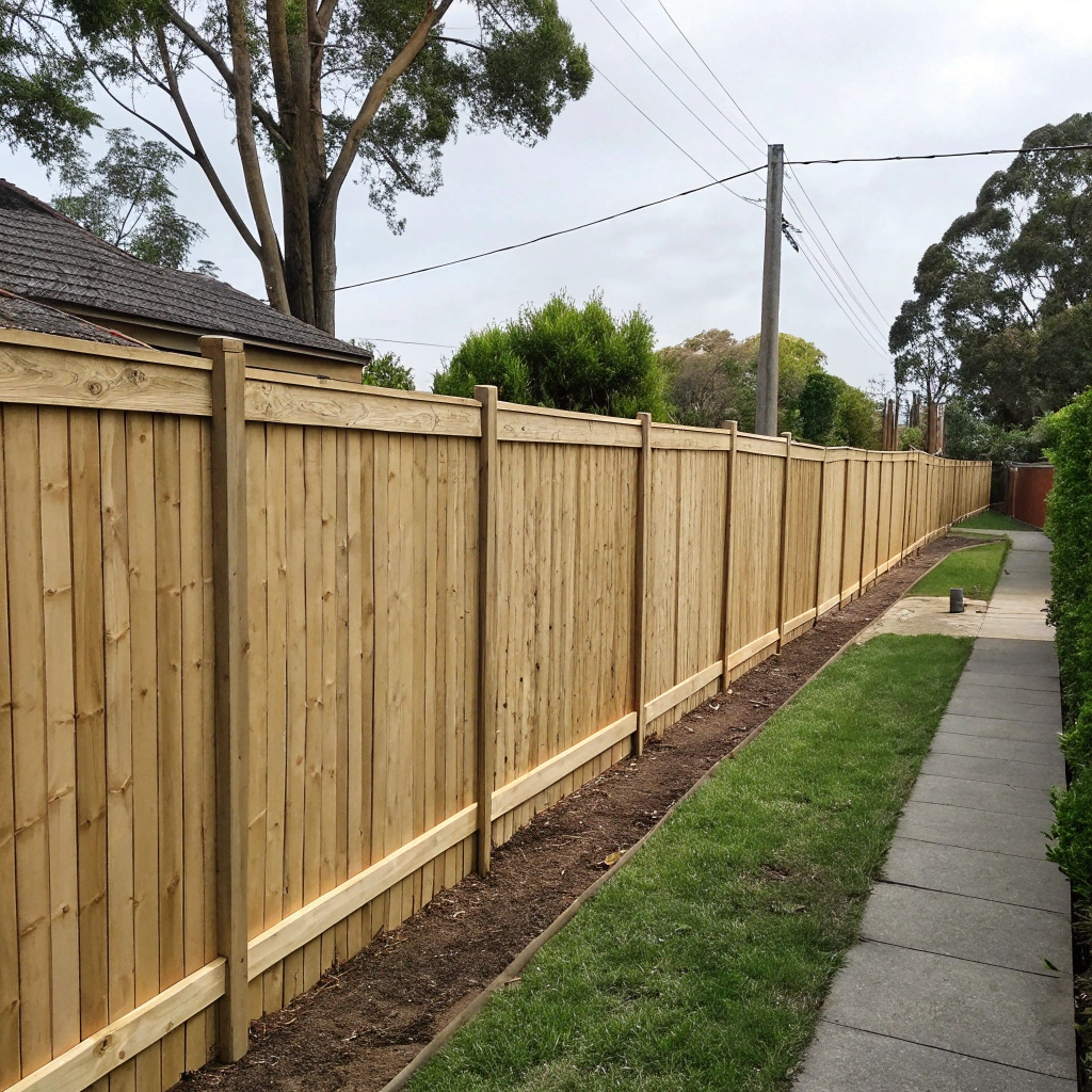 Lapped and capped timber fence showing finished face on both sides Newcastle