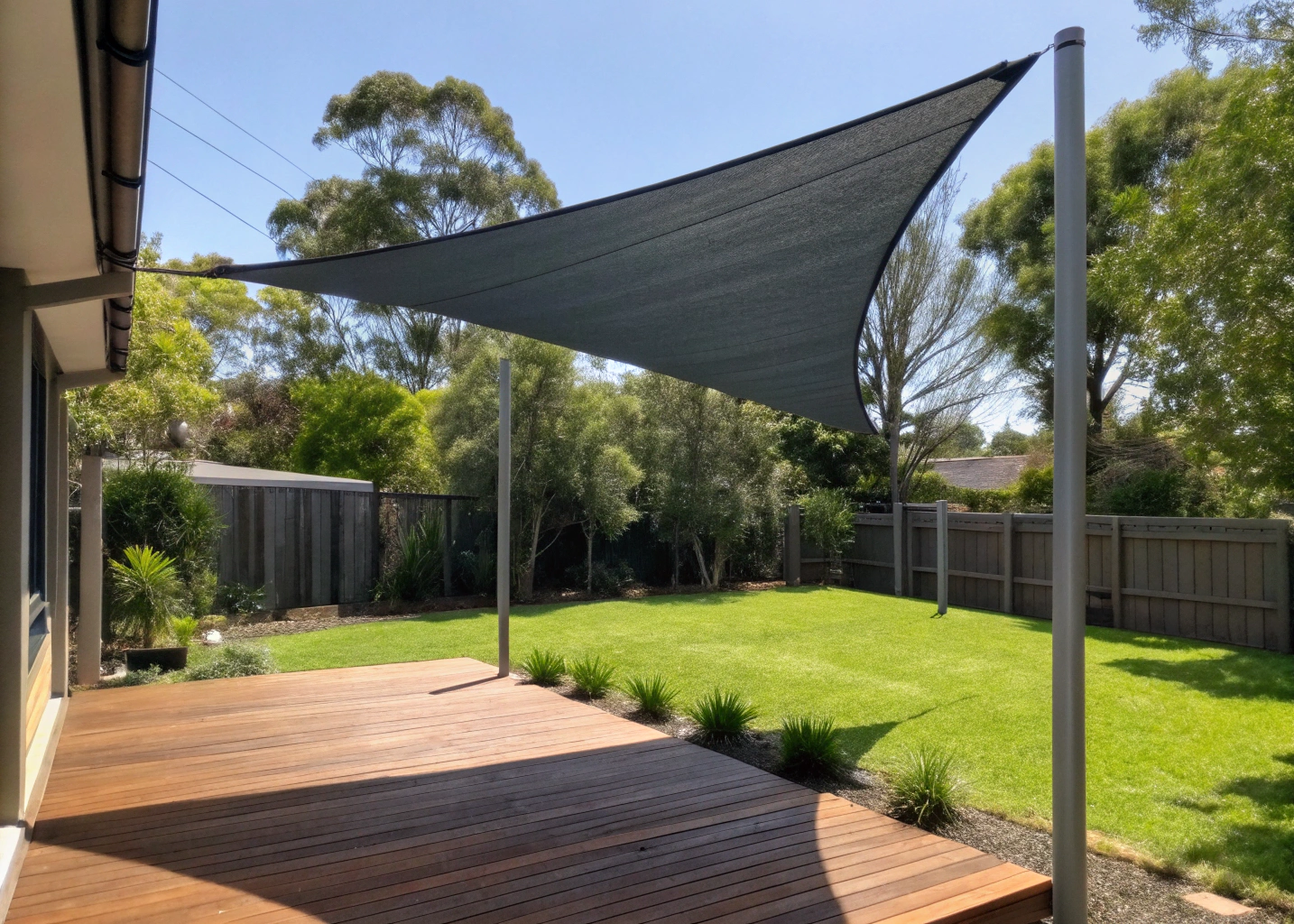 shade structure installation Newcastle backyard