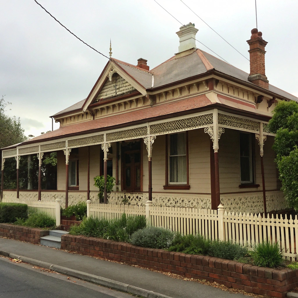Timber verandah on federation style home in Newcastle inner suburb